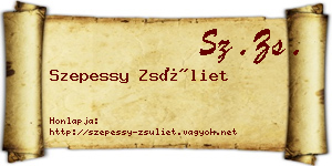 Szepessy Zsüliet névjegykártya